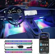 [Govee] Interior Car Lights, RGBIC Car Lights Car Atmosphere Lights with Smart APP Control 4pcs, Music Sync Mode, 30 Scene Options 16 Million Colors, DIY Mode, Car LED Strip Lights for Cars, SUVs