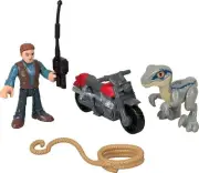 Fisher-Price Imaginext Jurassic World Dinosaur Toys Owen Grady & Blue Figure...
