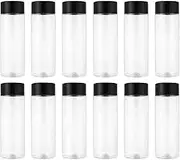 Empty Plastic Juice Bottles with Caps 12pcs Empty Plastic Reusable Juice Water Bottles to Work Great as Smoothie Bottles for Sensory Crafts Calming Bottles 15cm