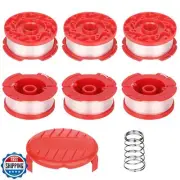 Dilsuaco CMZST0653 8pcs String Trimmer Spool Line(0.065",30Ft) with Cap Head,