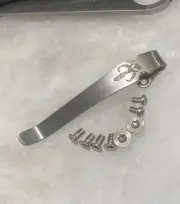 Titanium Pocket Clip and Stainless Screws For Spyderco Paramilitary 2 G10 Knife