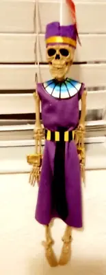 Spooky Village Dress Up Skeleton Hanging Posable Egyptian Pharaoh 16 Inch
