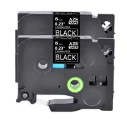 2PK Compatible For Brother P-Touch TZ TZe315 White on Black Label Tape 6mm*8m