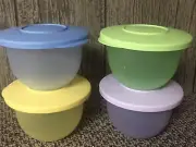Tupperware Impressions Bowls Set of 4 with Seals One Touch Stacking 2 Cups New