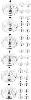 ibasenice 3sets Round Plating Base Holder Flag Blue outside Office Bulk Small Desk Pole Stand Silver Abs 12pcs*3