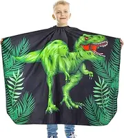 Kids Haircut Waterproof Barber Cape Cover, Dinosaur Hair Cutting Apron for Boys With Adjustable Snap Closure