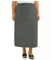 Women's Terra & Sky 3X 24W-26W Geometric Maxi Long Skirt Side Splits Pockets NWT