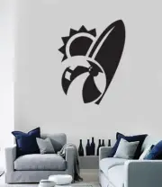 Wall Vinyl Stickers Decal Summer Sports Attribute Sun Ball Serf (n1728)