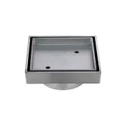 Bathroom Laundry Floor Smart Tile Insert Drain Waste Grate 116x116, 75mm Connect