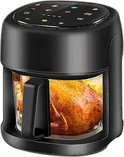 Air Fryer Oilless Oven with 8 Presets Rapid Air Circulation, 4.5L Capacity, LED Touch Control, Visible Cooking Air Fryers, Black