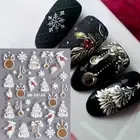 5D Nail Art Stickers Embossed Christmas Tree Baubles Snowflakes Mistletoe SWD165