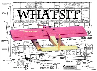 Weavers Whatsit Fun Fly 37" WS RC Airplane Laser Cut Balsa Short Kit + Plans