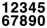 Sheet of 20 Numbers Arial Helvetica Bold Font Vinyl Decal - Standard Mailbox