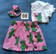 Bonds X Custom Skirt Set Wiggles/ Dorothy. Size00 , With Bow Headband .