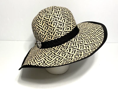 Women's Jaclyn Smith Floppy Black Straw Weave Hat OSFM