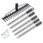 17 Steel Teeth Metal Rake Soil Scarifier with Stainless Steel Handle4726