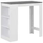 Wooden Bar Table Industrial Wood Kitchen Shelf Cafe Pub High Dining Desk White