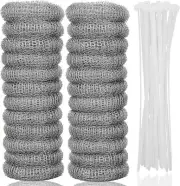 12 or 24 PCS Lint Traps Febwind Lint Catcher for Washing Machine Stainless Steel