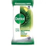 Dettol Tru Clean Antibacterial Multipurpose Wipes Citrus 90 pack
