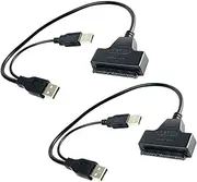 SWOOMEY 2PCS USB to Hard Disk Data Cable Compact Adapter for Easy Data Transfer Compatible with Sata Drives USB Interface for Reliable Connectivity