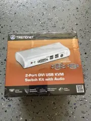Trendnet 2-Port DVI USB KVM Switch Kit with Audio New TK-204UK