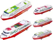 ERINGOGO 5pcs Cruise Ship Toy Pull-Back Model for Boys and Girls Gliding Simulation Ship Desk Model Safe Educational Cognitive Toy Random Style
