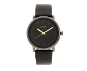 Simplify The 6200 Leather-Strap Watch - Black/Gunmetal