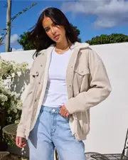 [Ava And Ever] Ava And Ever Women's Beckett Cord Jacket in Biscuit/Cream Size 6 6 Biscuit/Cream