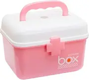 Medicine Storage Organizer Box First Aid Kit with Handle Compact Medicine Organizer Case Medicine Box for Home School Workplace Small Size