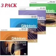 3Pack D'Addario EJ Phosphor Bronze Acoustic Guitar Strings EJ15 EJ16 EJ26 EZ890