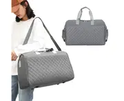 Travel Duffle Bag Carry On Cabin Bag Overnight Bag Luggage Bag with Trolley Strap-Grey