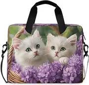 Quteprint Cute Cat Kittens in A Basket 15.6 Inch Laptop Bag Briefcase for Business, Water-Resistant Computer Bag Fits 14-16 Inch Notebook for Men Women, Office Travel Work Backpack, Multi, 40x7.5x30cm