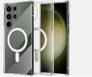 Samsung Mag-Safe Clear Phone case for Samsung Galaxy S23 FE, S22, S22 Ultra, S22 Plus, S23, S23 Ultra, S23 Plus, S21, S21 Plus, Z Fold 5, Z Fold 4, Z Flip 5 Magnetic Phone Cover (Samsung S23 Plus)