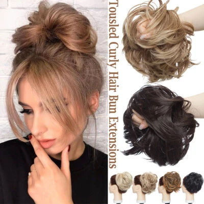 Curly Messy Bun Updo Scrunchie Hair Piece Fake Natural Bobble Hair Extensions