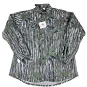 Vtg 90s Rattlers Brand Chamois Cloth Button Down Shirt L Grey Realtree USA NEW
