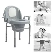 Portable Bedside Commode Chair 3 Adjustable Heights Mobile Toilet With ECM