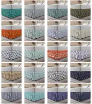 Ambesonne Oriental Form Bedskirt Elastic Wrap Around Skirt Gathered Design