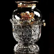 Oil Lamp Transparent Glass Mirror Lampshade Oil Lights- 9”High Home Emergency Lighting Kerosene Lamp Adjustable Switch Hurricane Lamp Glass Oil Lantern