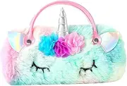 [BESPORTBLE] Plush Unicorn Eyeglass Case Portable Handheld Storage Box Durable Cartoon Design for Lightweight Protective Spectacle Case with Unique Appearance for Travel