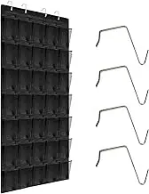 Tiny pets 35 Compartment Breathable Mesh Pocket Over the Door Organizer, Hanging Over Door Closet Shoe Organizer, Large Men's and Women's Shoe Organizer, Hanging Shoe Rack Organizer (Black)