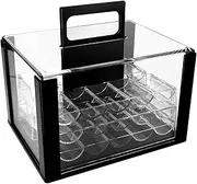 GSE Games & Sports Expert Acrylic Chip Case/Acrylic Chip Carrier with Chip Trays(600-Piece / 1,000-Piece)