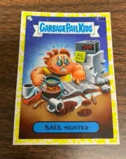 2020 GARBAGE PAIL KIDS LATE TO SCHOOL 54a SAUL NIGHTER PHLEGM YELLOW CARD