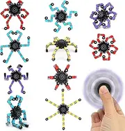 Robot Fidget Spinner, Pack of 10 DIY Malleable Fingertip Gyro Deformation Chain Transformer, Mechanical Fingertip Toy Gifts Classroom Party Bag Birthday Party