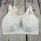Naturalwear Trulife Mastectomy Bra White Front Closure 38DD Wireless Style 202