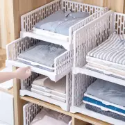 Stackable Wardrobe Storage DIY Hanging Closet Organizer Clothes Shelf Rack NEW