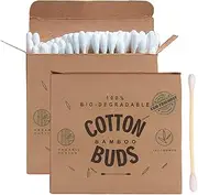 WUSJCOF 200pcs Bamboo Cotton Buds Double Ended Cleaning Cotton Buds Ear Plugs Ear Swabs