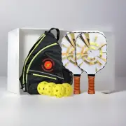 Pickleball Paddle Set : 2 Graphite Paddles 4 Balls Travel Bag - SERVE !