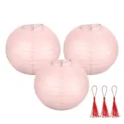 3 Pcs Light Pink Round Paper Lanterns 8 Inch Paper Lantern Party Decorations