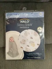 New Halo Sleep Sack Swaddle, Newborn, Birth - 3 Months, Muslin, TOG 1.5, Lions