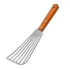Stainless Steel Burger/Fish Slice Slotted Turner Spatula with Wooden Handle